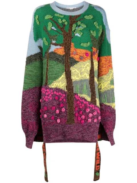 Stella McCartney Tree Of Life jacquard jumper Green 6K03373S2384