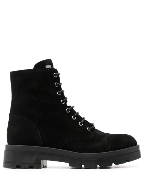 Giuseppe Zanotti Rombos suede combat boots Black IU10024