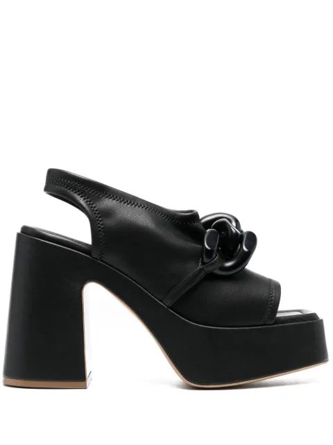 Stella McCartney chain-link 125mm block heel sandals Black 810159W1IL0