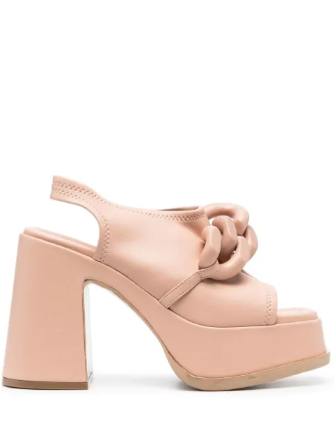 Stella McCartney 125mm chain-link block heel sandals Pink 810159W1IL0