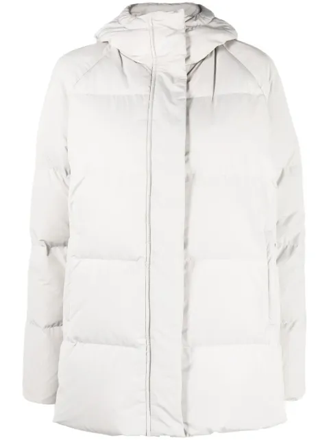 ASPESI quilted-finish hooded coat Grey 2N20G703