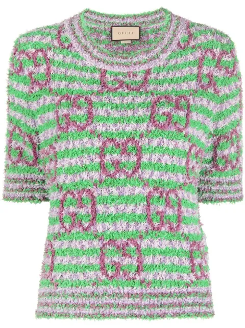 Gucci GG striped-knit top Green 695796XKCAL3579