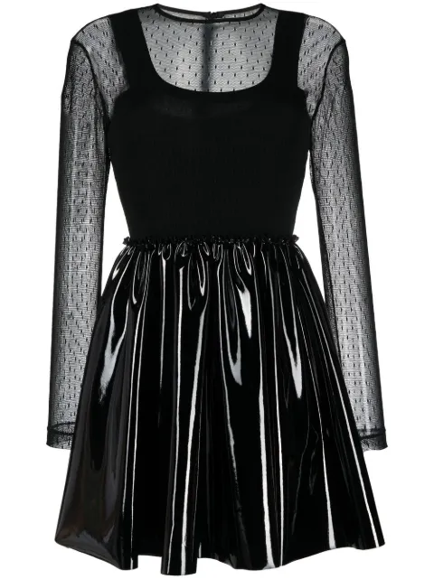 RED Valentino high-shine panel detail dress Black RMJ09J6L9