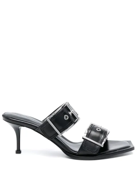 Alexander McQueen 75mm leather buckled sandals Black 709991WHSWD