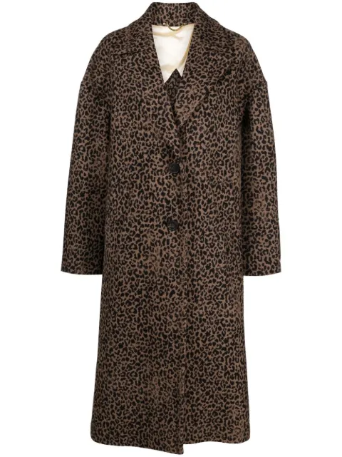 Golden Goose leopard-print oversized coat Black GWP00566P000650