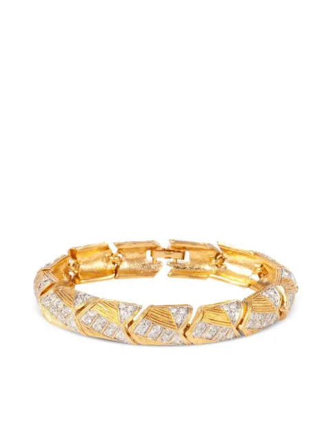 Susan Caplan Vintage 1990s crystal-embellished cuff bracelet Gold BL009229
