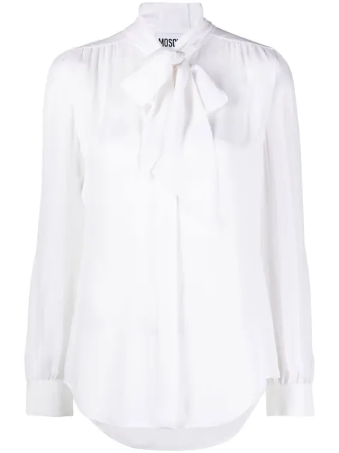 Moschino silk pussy-bow blouse White A02165537