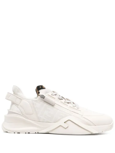 FENDI Flow leather low-top sneakers Neutrals 7E1392AK1Q