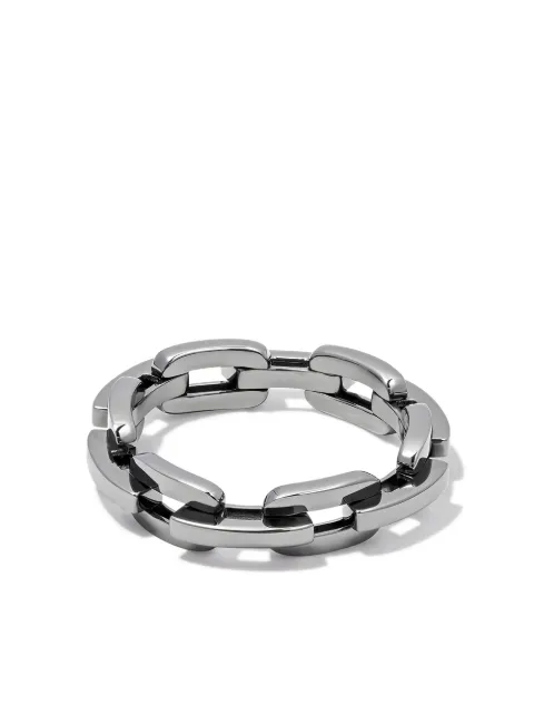 SHAY 18K black gold mini deco chain-link ring Black SR453BGGOLD