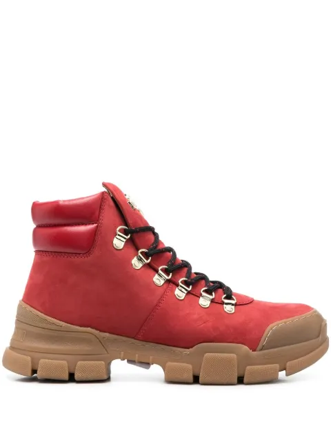 Love Moschino logo-plaque 50mm hiking boots Red JA15884G0FIP0