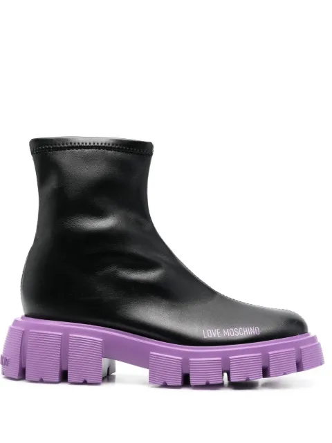 Love Moschino lug-sole 50mm ankle boots Black JA24535G0FIEY