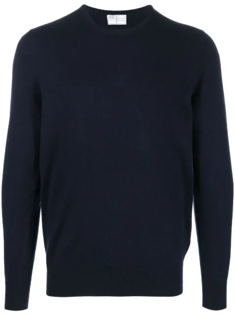 Fedeli long-sleeved ribbed-hem jumper Blue 5UI08006CECC