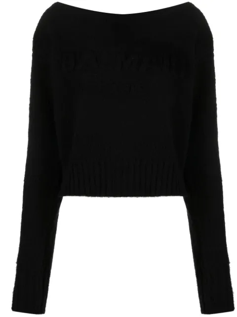 Balmain boat-neck jumper Black YF1KA022KC26