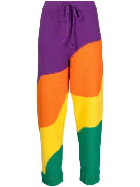 Mira Mikati Wavey stripe-print intarsia trousers Multicolour KNT014AAW22