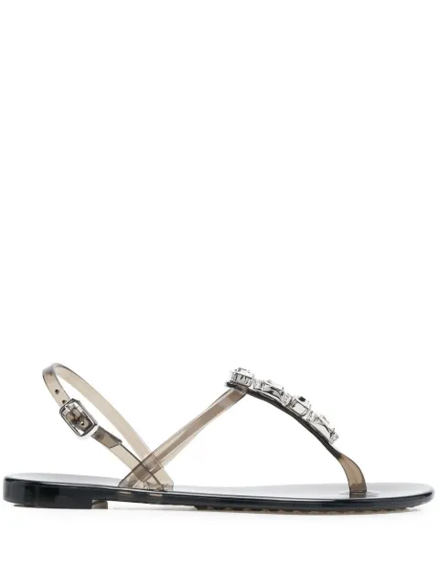 Casadei crystal-embellished jelly sandals Black 2Y010D0101BEACH