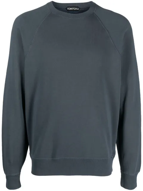 TOM FORD crewneck long-sleeve jumper Blue BA265TFJ985