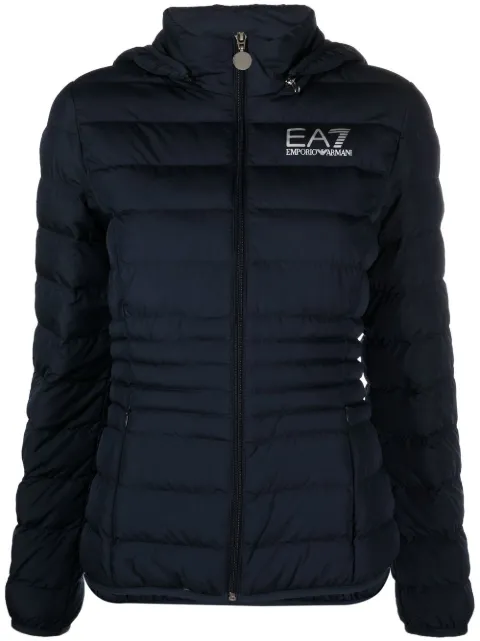 Ea7 Emporio Armani logo-print padded jacket Blue 8NTB23TNF8Z