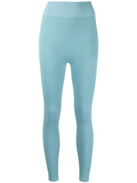 The Upside seamless striped performance leggings Blue USW322021BLUE