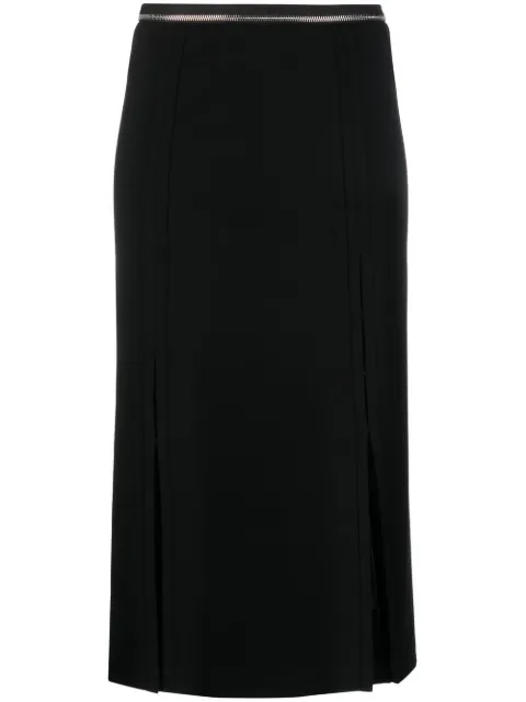 Helmut Lang front-slits straight midi skirt Black M04HW302