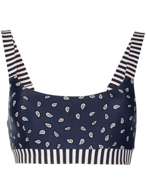The Upside Nina paisley-print sports bra Blue USW322067PAISLEY