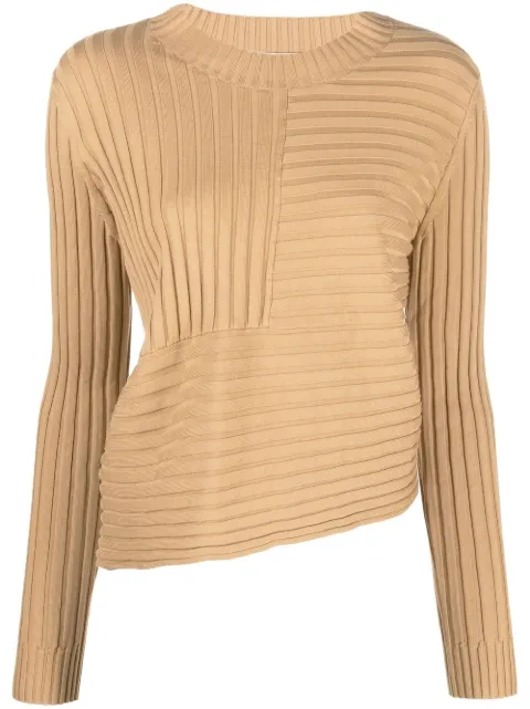 Stella McCartney asymmetric ribbed top Neutrals 6K01043S2339
