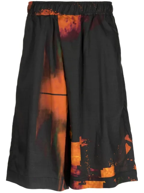 Julius tie-dye Bermuda shorts Black 787PAM10P