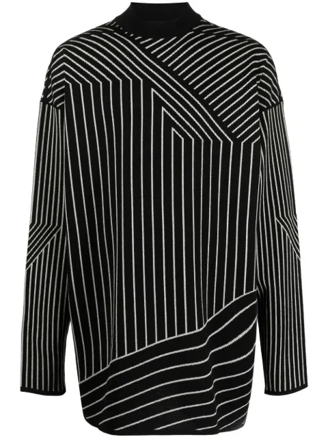 Rick Owens multi-stripe virgin wool jumper Black RU01C4696KGM