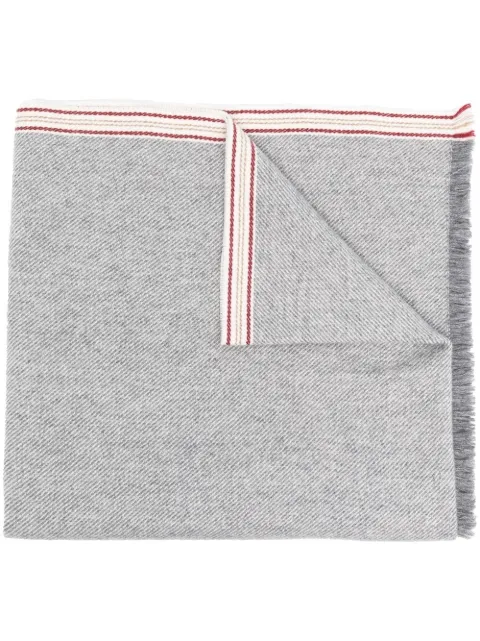 Brunello Cucinelli cashmere striped scarf Grey MSC667AGCK011