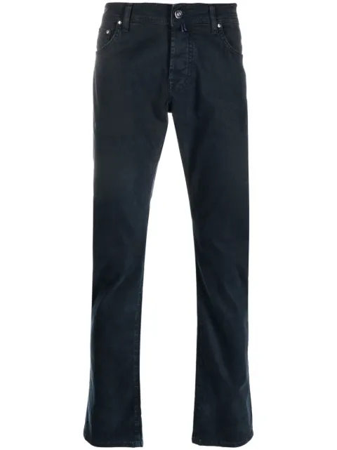 Jacob Cohën scarf-detail five-pocket straight-leg trousers Blue UQE0636S3651