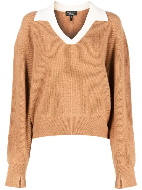 rag & bone collared cashmere jumper Brown WAS22P019AU19