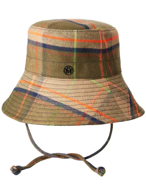 Maison Michel Angele tartan check bucket hat Neutrals 2409009001