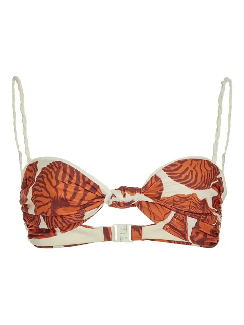 Johanna Ortiz oyster shell-print bikini top Orange PT00530