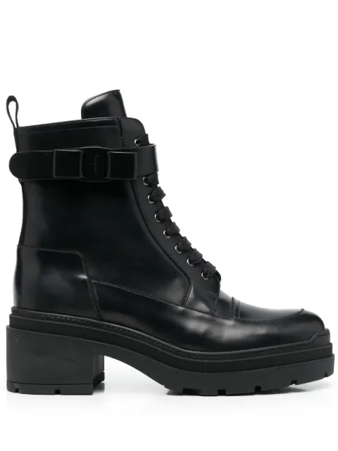 Ferragamo leather combat boots Black 753732