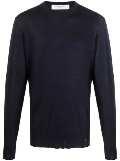 Golden Goose logo-patch wool jumper Blue GMP00947P000665