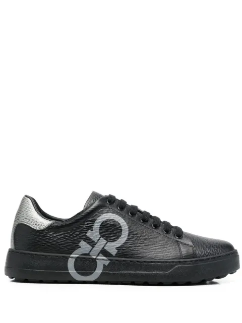 Ferragamo Gancini logo-print low-top sneakers Black 753088