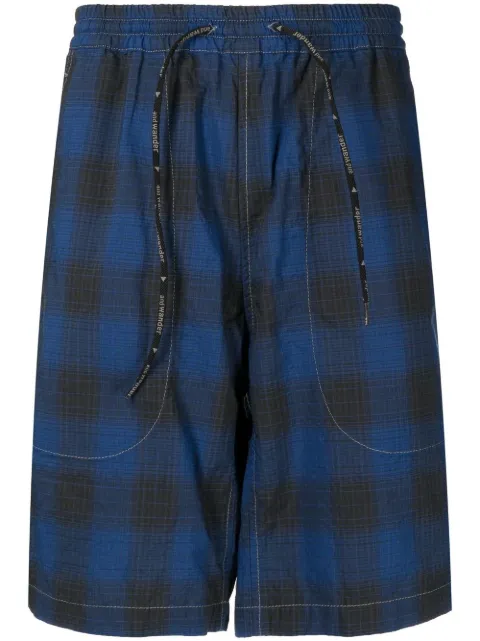 and Wander check-print track shorts Blue 5742182191