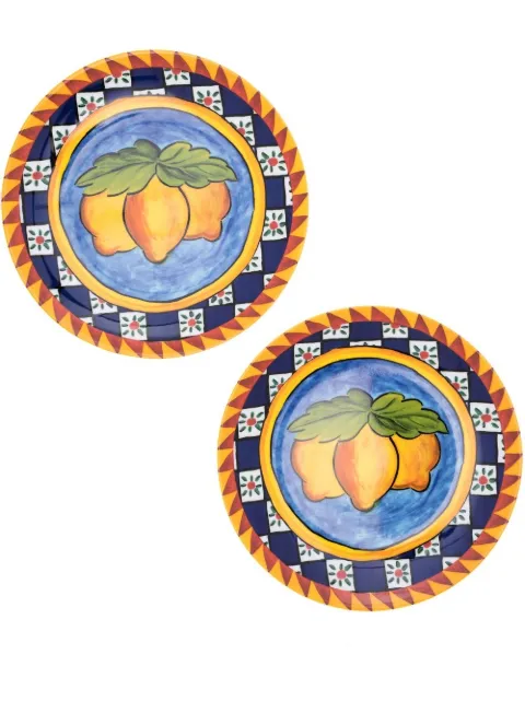 Dolce & Gabbana Carretto-print dessert plates (set of two) Blue TC0S03TCA16