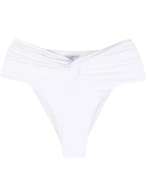 La Reveche Amelie ruched bikini bottoms White AMELIEBOTTOM