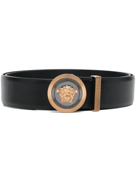 Versace Medusa Biggie leather belt 1.6" Black 10038731A04846