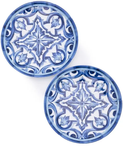Dolce & Gabbana porcelain dessert plates (set of two) Blue TC0S03TCA88