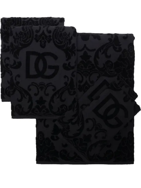 Dolce & Gabbana terry cotton towels (set of five) Black TCFS01TCAGBU0008