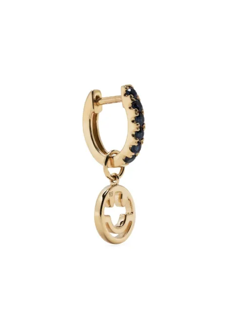 Roxanne First 14kt yellow gold Smiley sapphire hoop earring Gold EARHOOPDANGYGBSC