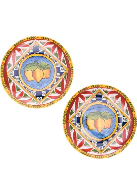 Dolce & Gabbana graphic-print dinner plates (set of 2) Red TC0S04TCA16