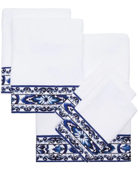 Dolce & Gabbana terry cotton towels (set of five) White TCFS01TCAAT