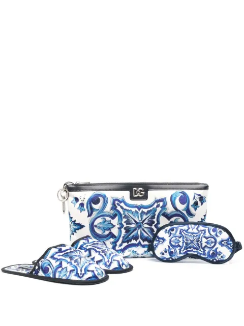 Dolce & Gabbana slipper-eye mask travel set Blue TCK003TCAAO