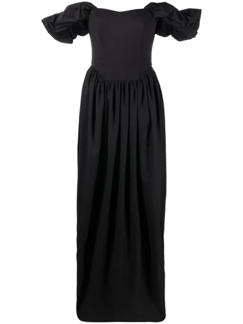 V:PM ATELIER Farah off-shoulder maxi dress Black VP171B