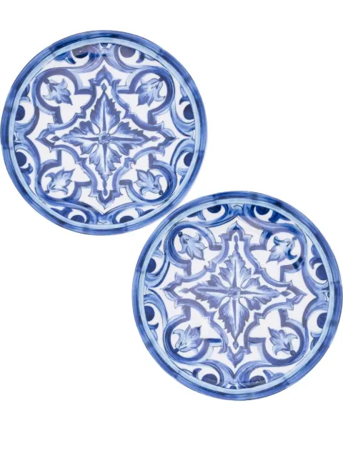 Dolce & Gabbana set of two patterned bread plates Blue TC0S02TCA88