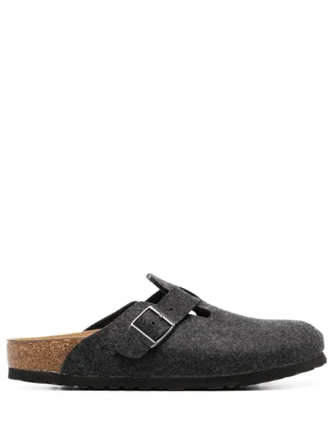 Birkenstock Boston buckled wool slippers Grey 0160373