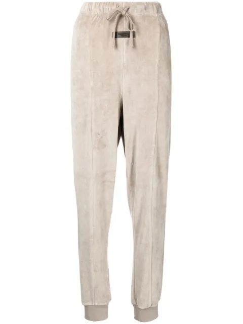FEAR OF GOD ESSENTIALS tapered velour track pants Brown 130BT213006FW