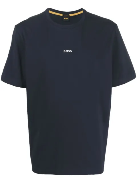 BOSS logo-print T-shirt Blue 50473278